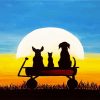 Dogs Silhouette paint by numbers