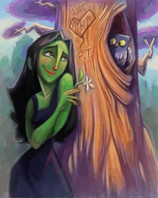 Elphaba And Owl paint by numbers