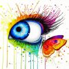 Splatter Eye And Butterfly paint by numbers