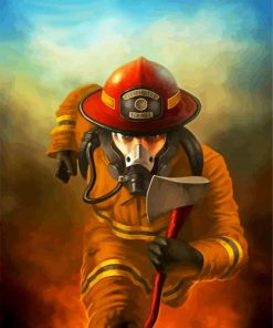 Firefighter Man paint by numbers