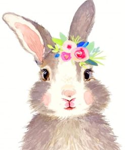 Floral Bunny paint by numbers
