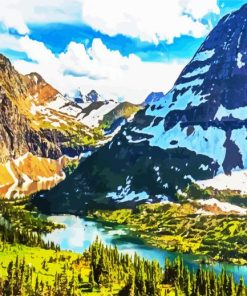 Aesthetic Glacier National Park paint by numbers