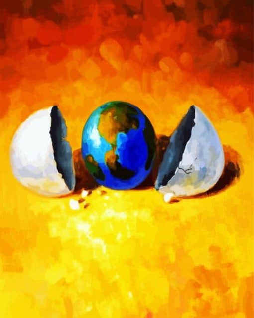 Globe Egg Art paint by numbers