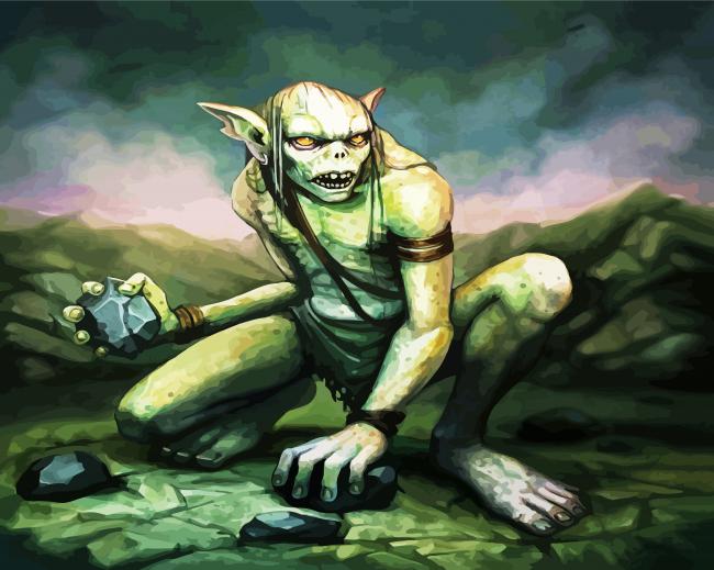 Horrible Goblin Monster paint by numbers