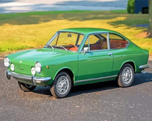 Green Classic Fiat Car paint by numbers
