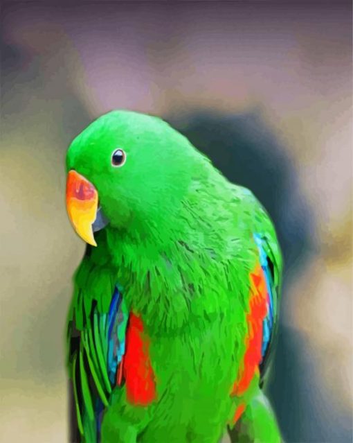 Green Eclectus Parrots paint by numbers