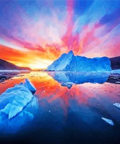 Greenland Sunset On Ice paint by numbers