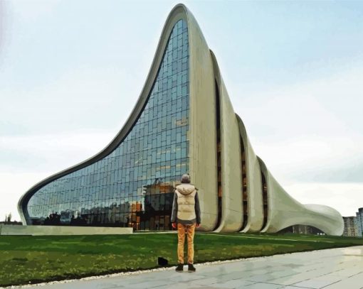 Aesthetic Heydar Aliyev Centre paint by numbers