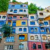 Colorful Hundertwasser House paint by numbers