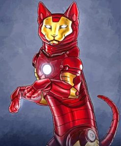 Iron Super Cat paint by numbers