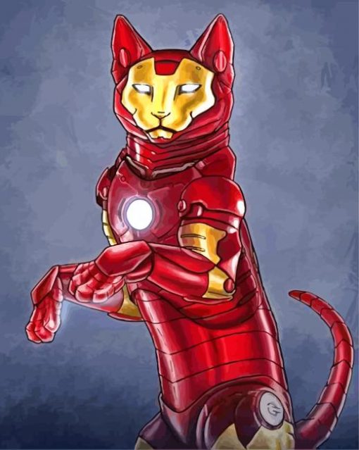 Iron Super Cat paint by numbers