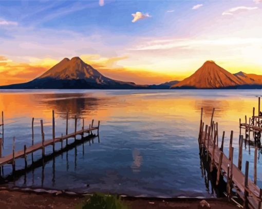 Beautiful Lake Atitlán paint by numbers
