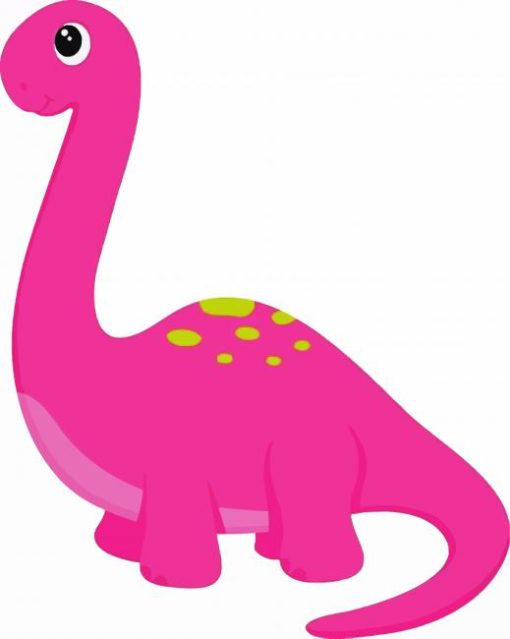 Pink Brontosaurus paint by numbers
