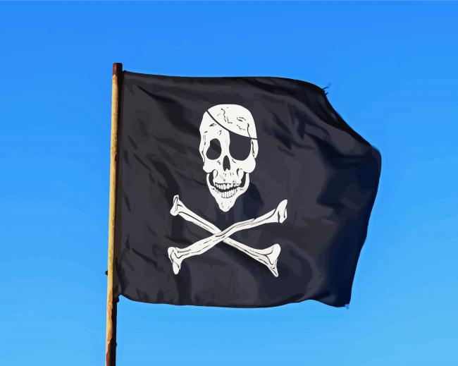 Pirate Flag paint by numbers