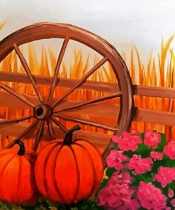 Pumpkins And Flowers paint by numbers