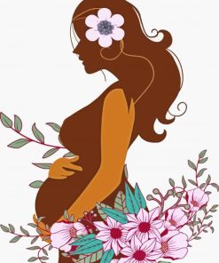 Pregnant Lady And Flowers paint by numbers