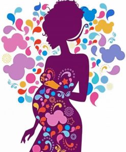 Colorful Pregnant Woman paint by numbers