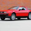 Red Delorean Car paint by numbers
