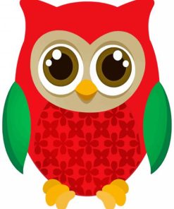 Red Owl Bird paint by numbers
