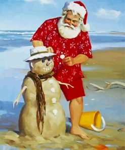 Santa Enjoying At Summer paint by numbers