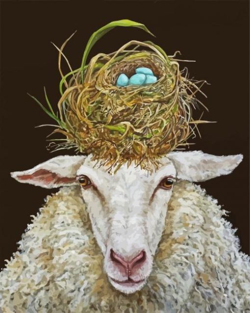 Sheep And Nest paint by numbers