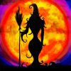 Silhouette Witch paint by numbers