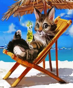 Summer Cat paint by numbers