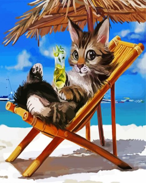 Summer Cat paint by numbers