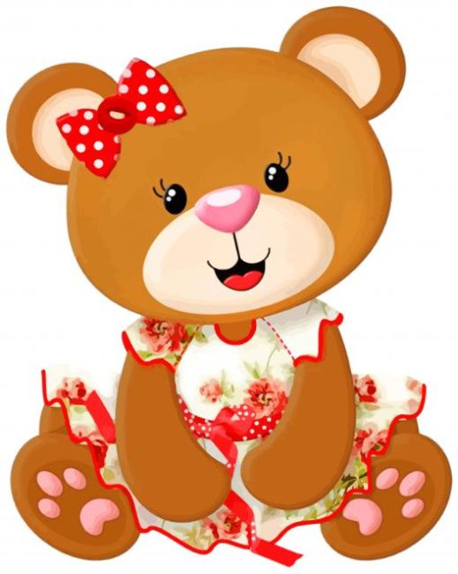 Cute Teddy Bear paint by numbers