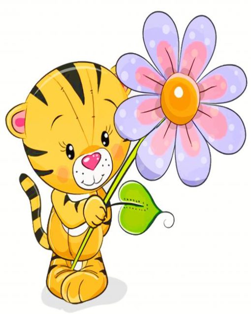 Tiger And Flower paint by numbers