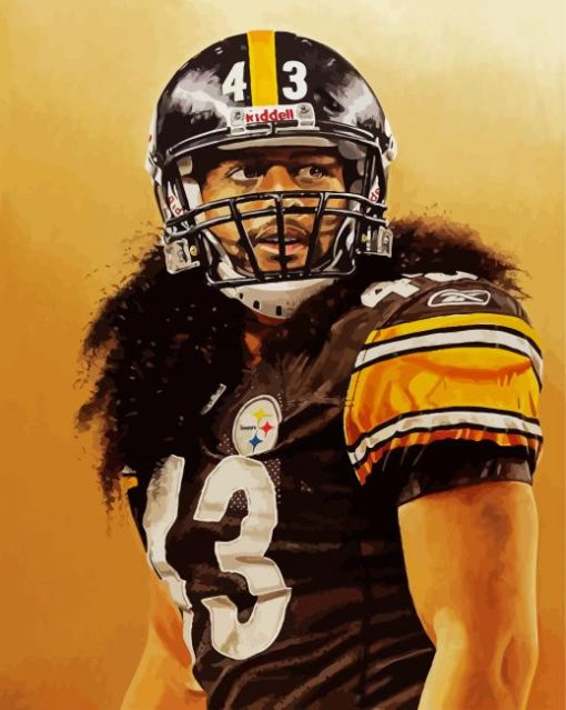 Troy Polamalu Steelers paint by numbers