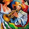 Trumpet Musician With Two Women paint by numbers