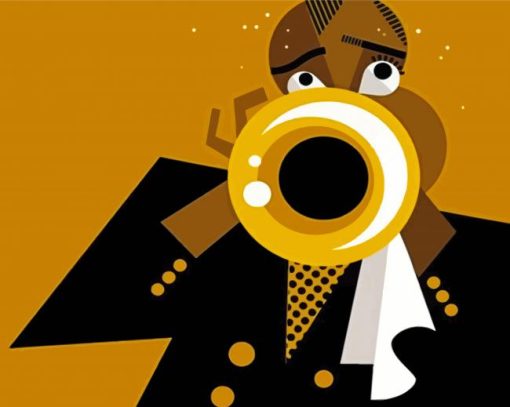 Trumpet Player Illustration paint by numbers