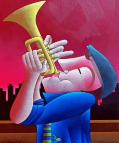 Trumpet Player Jazz paint by numbers