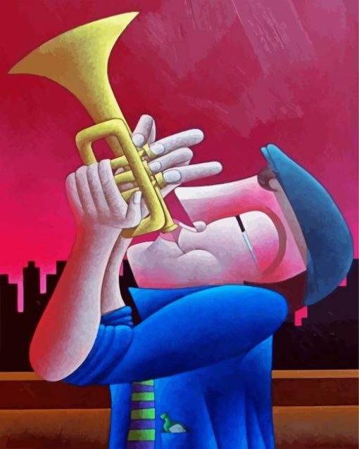 Trumpet Player Jazz paint by numbers