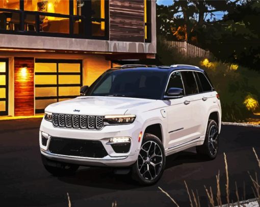 White Cherokee Jeep paint by numbers