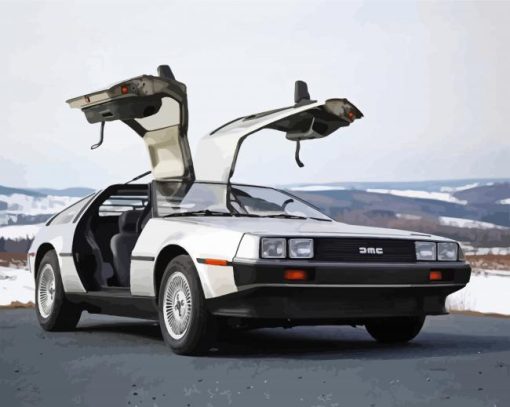 Cool Delorean DMC Car paint by numbers