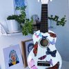 White Ukulele With Butterflies paint by numbers