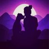 Women And Dog Silhouette paint by numbers