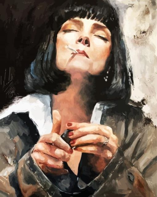Woman Smoking Cigarette paint by numbers