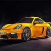 Yellow Porsche Cayman paint by numbers