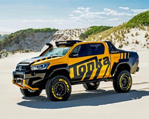 Yellow And Black Toyota Utes paint by numbers