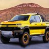 Yellow Chevy Silverado paint by numbers