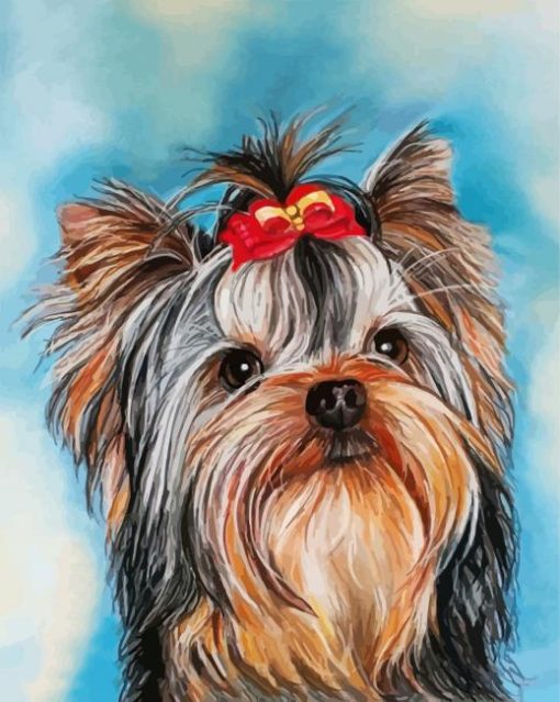Yorkie Puppy Art paint by numbers