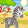 Zebra And Bird paint by numbers