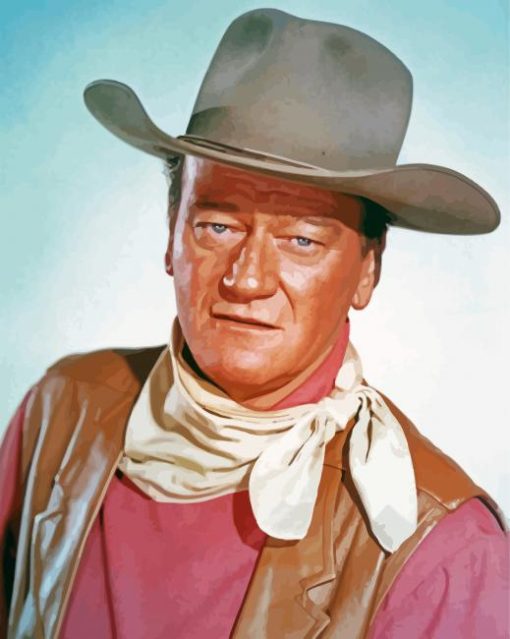 John Wayne With Hat paint by numbers