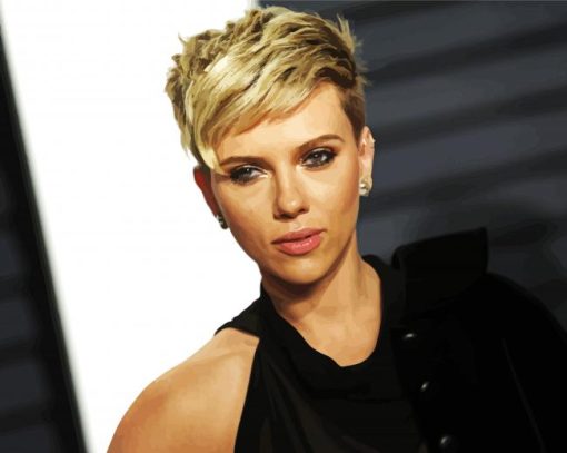 Scarlett Johansson With Short Hair paint by numbers