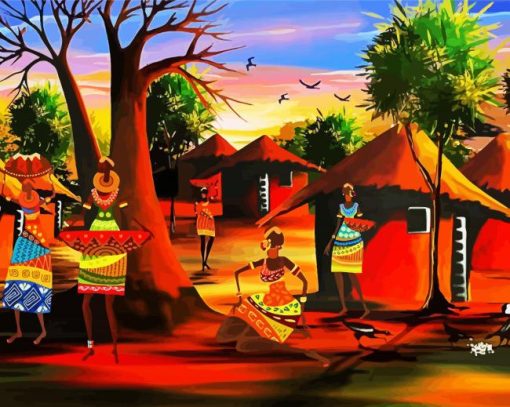 African Camp Art paint by numbers