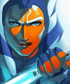 Ahsoka Tano With Sword paint by numbers