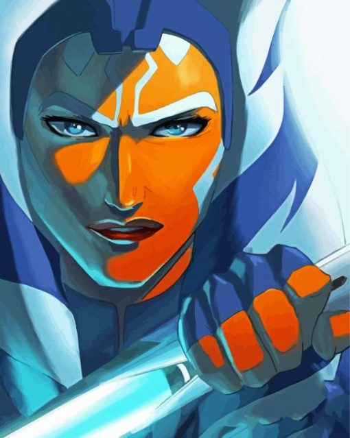 Ahsoka Tano With Sword paint by numbers